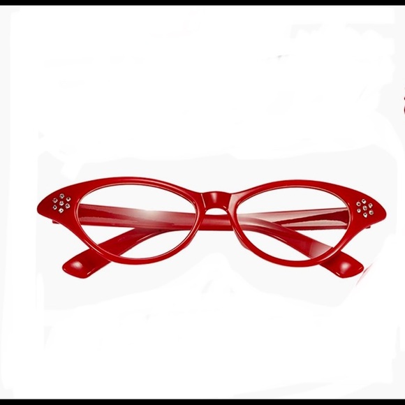 Accessories - 50s Red Cat Eye Glasses